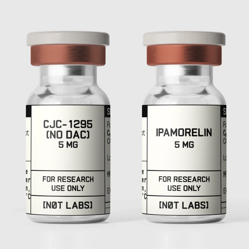 GH Release Bundle — CJC-1295 + Ipamorelin vials, COA-verified research peptides for growth hormone studies