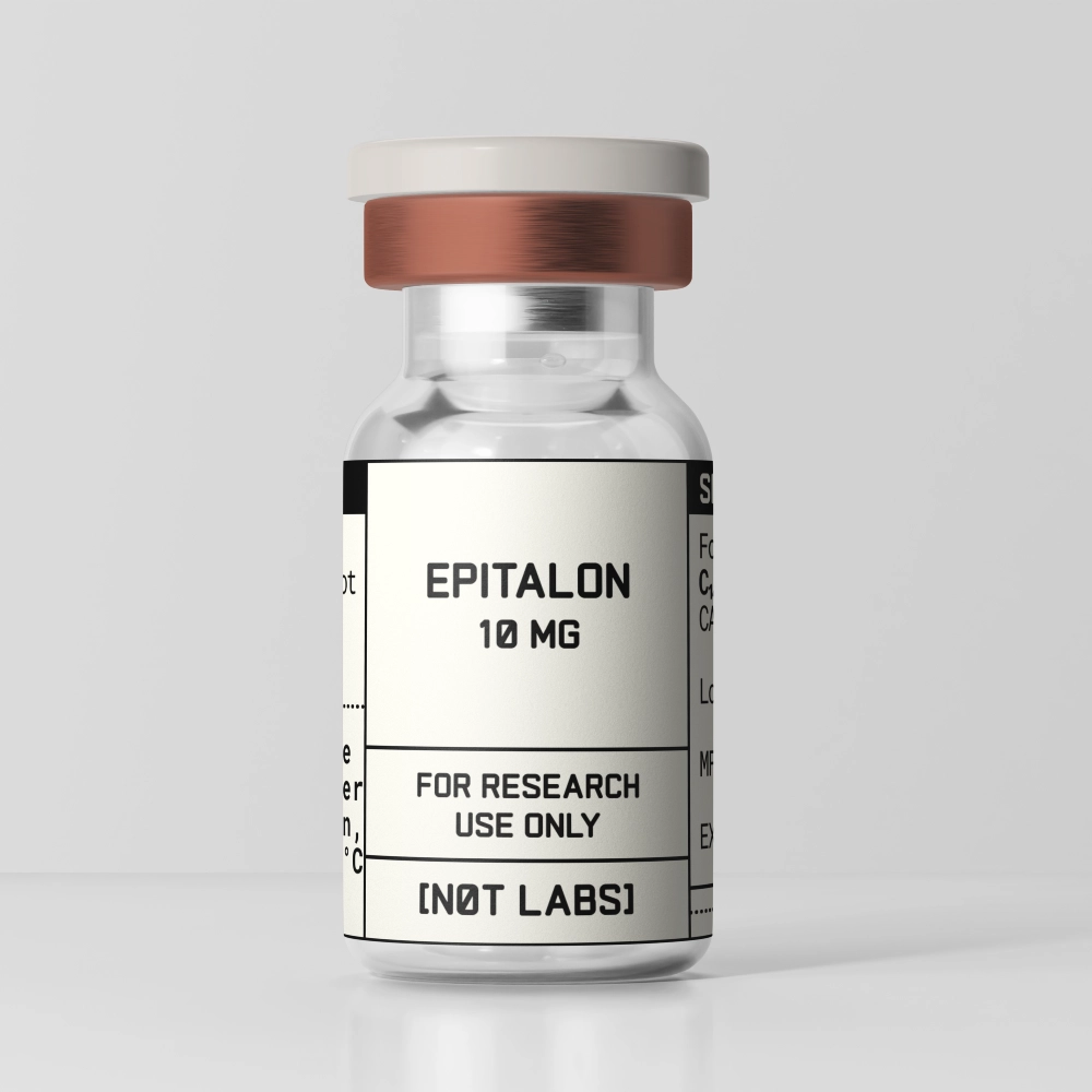 Epitalon peptide vial — COA-verified research compound for telomerase activation, longevity, and skin aging studies